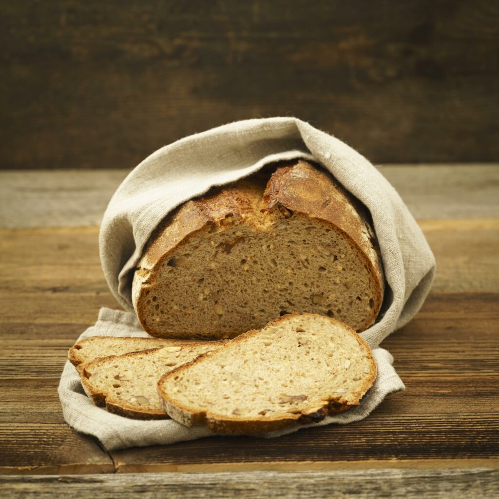 pan de molde en tela de lino